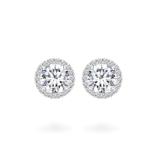 Hoa tai vàng trắng 18K gắn đá CZ DOJI AFEM400004D2CZ1