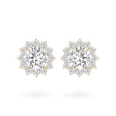 Hoa tai vàng vàng 18K gắn đá CZ DOJI AFEM400134D1CZ1