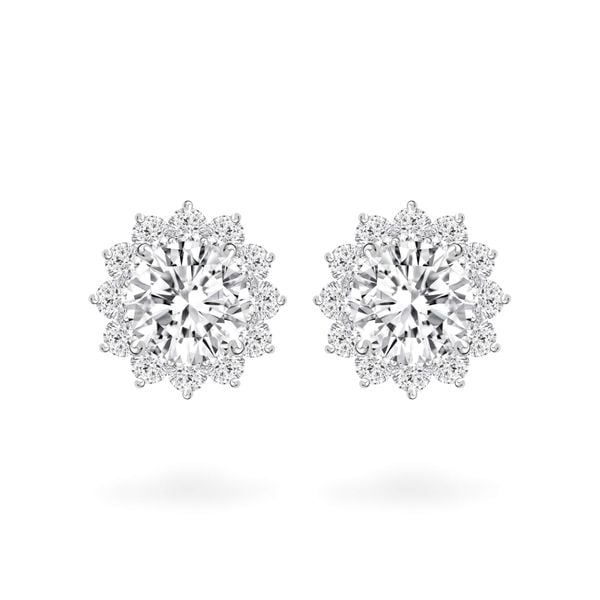 Hoa tai vàng trắng 18K gắn đá CZ DOJI AFEM400134D2CZ1