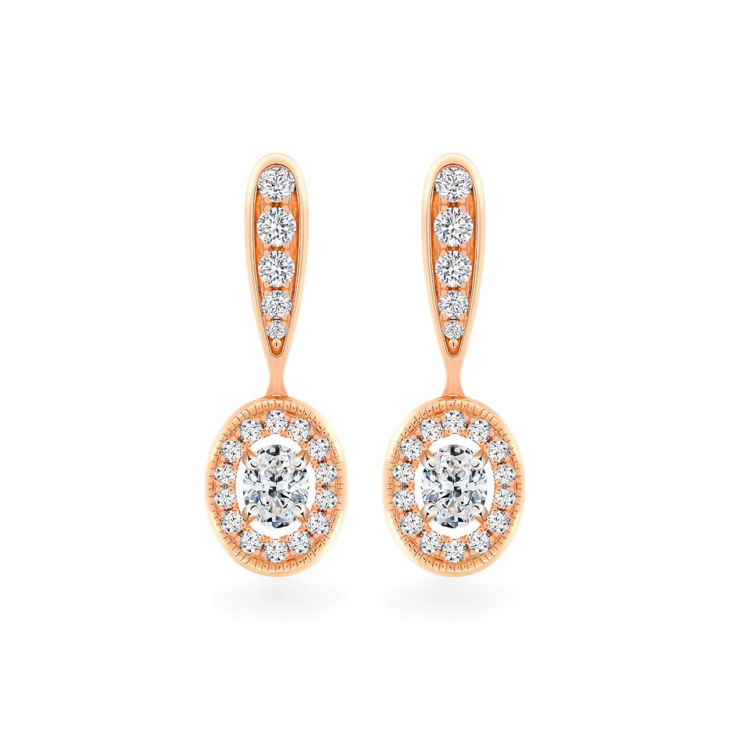 Hoa tai vàng hồng 18K gắn kim cương DOJI AFER000018D3DA1 