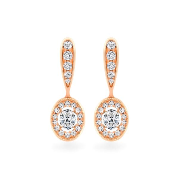Hoa tai vàng hồng 18K gắn kim cương DOJI AFER000018D3DA1
