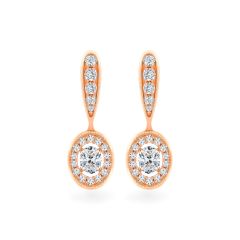 Hoa tai vàng hồng 18K gắn kim cương DOJI AFER000018D3DA1