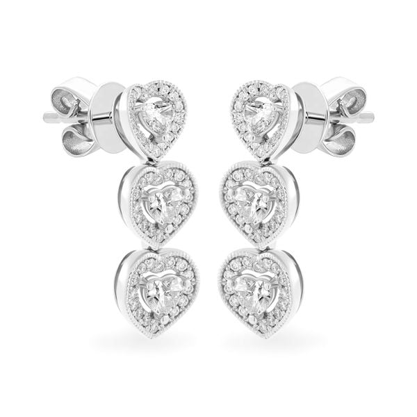 Hoa tai vàng trắng 18K gắn kim cương DOJI AFER000030D2DA1