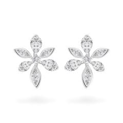 Hoa tai vàng trắng 14K gắn kim cương DOJI AFER000043F2DA1