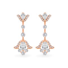 Hoa tai vàng hồng 18K gắn kim cương DOJI AFER000046D3DA1