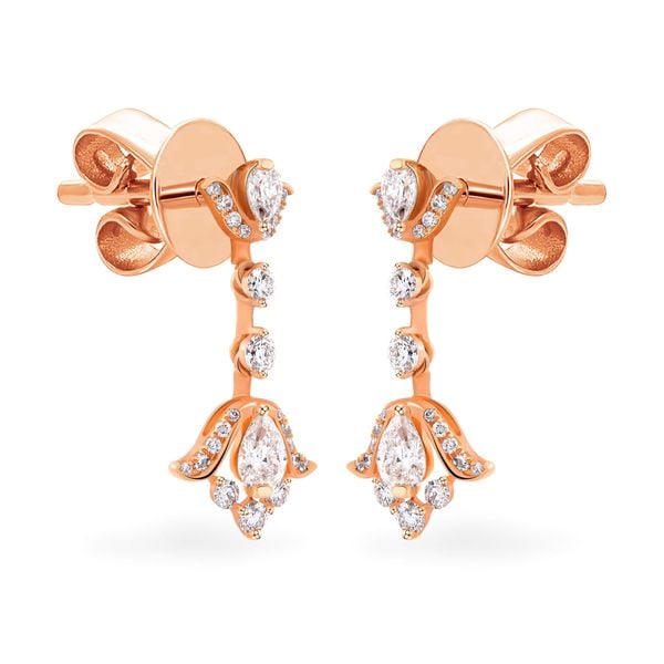 Hoa tai vàng hồng 18K gắn kim cương DOJI AFER000046D3DA1