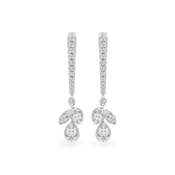 Hoa tai vàng trắng 18K gắn kim cương DOJI AFER000059D2DA1
