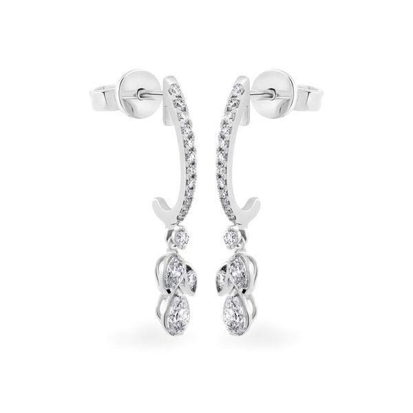 Hoa tai vàng trắng 14K gắn kim cương DOJI AFER000059F2DA1