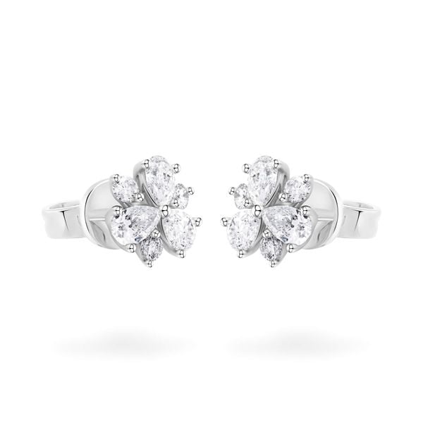 Hoa tai vàng trắng 14K gắn kim cương DOJI AFER000068F2DA1