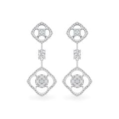 Hoa tai vàng trắng 18K gắn kim cương DOJI AFER000079D2DA1