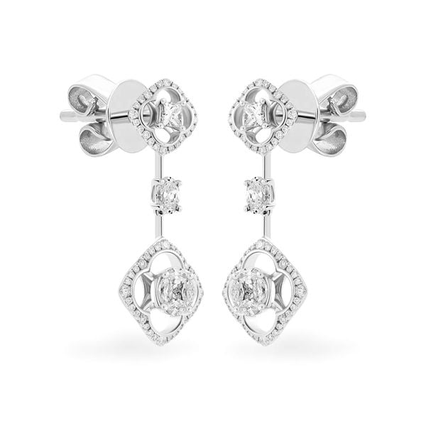 Hoa tai vàng trắng 18K gắn kim cương DOJI AFER000079D2DA1