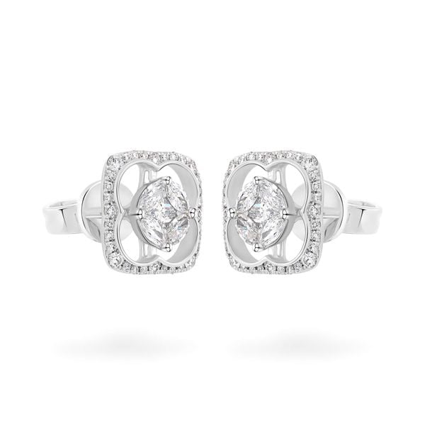 Hoa tai vàng trắng 14K gắn kim cương DOJI AFER000079F2DA1