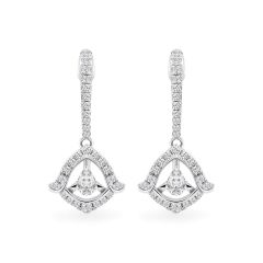 Hoa tai vàng trắng 14K gắn kim cương DOJI AFER000094F2DA1