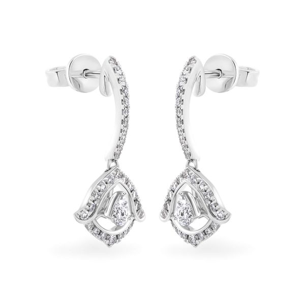 Hoa tai vàng trắng 14K gắn kim cương DOJI AFER000094F2DA1