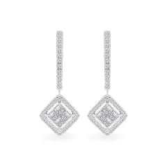 Hoa tai vàng trắng 18K gắn kim cương DOJI AFER000104D2DA1