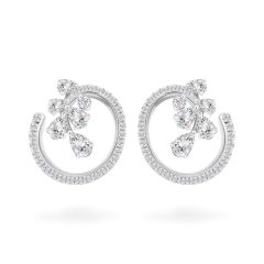 Hoa tai vàng trắng 18K gắn kim cương DOJI AFER000113D2DA1