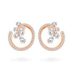 Hoa tai vàng hồng 18K gắn kim cương DOJI AFER000113D3DA1