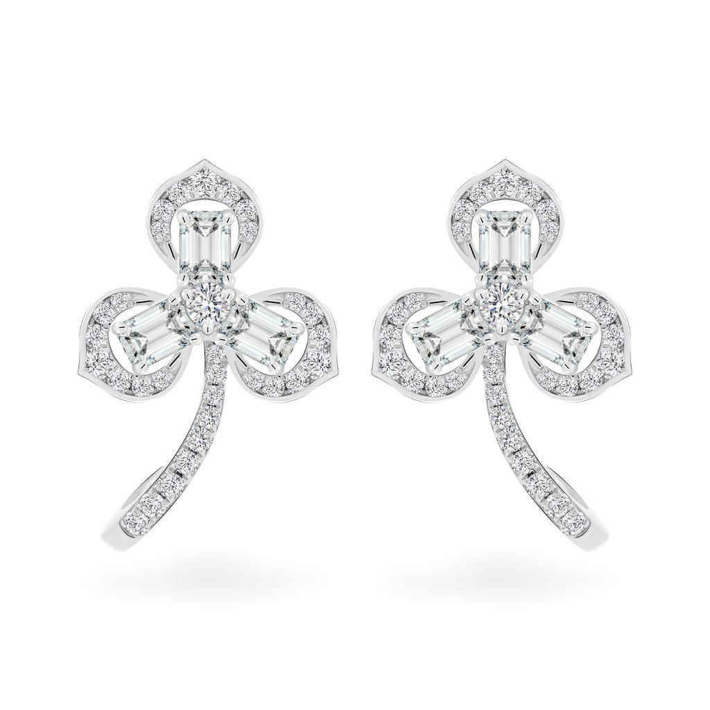 Hoa tai vàng trắng 18K gắn kim cương DOJI AFER000156D2DA1 