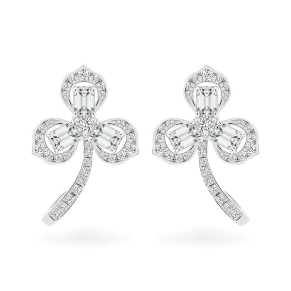 Hoa tai vàng trắng 18K gắn kim cương DOJI AFER000156D2DA1