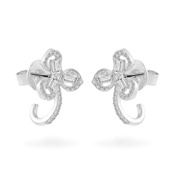 Hoa tai vàng trắng 18K gắn kim cương DOJI AFER000156D2DA1