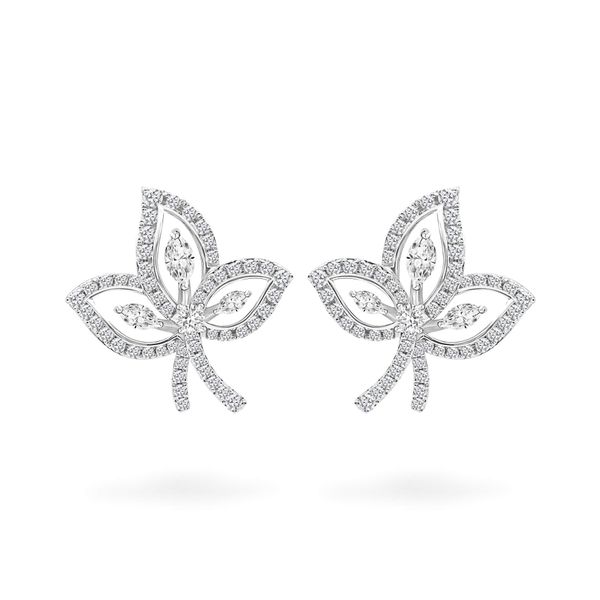 Hoa tai vàng trắng 18K gắn kim cương DOJI AFER000186D2DA1