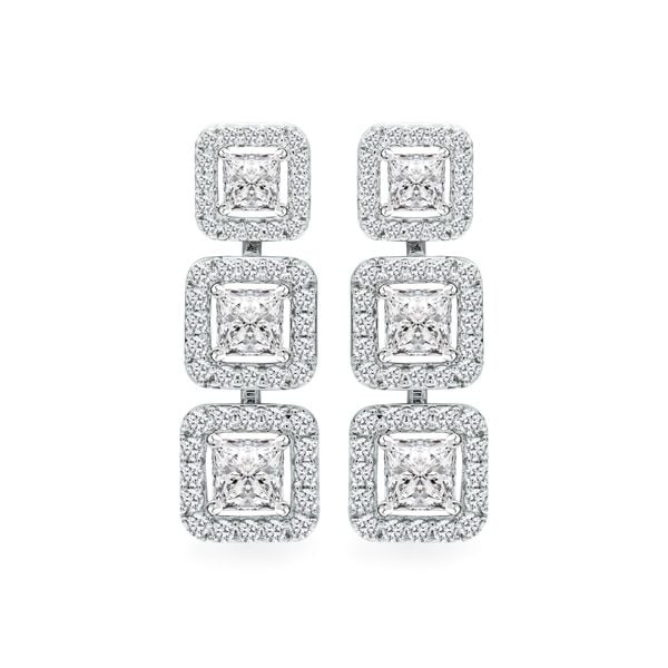 Hoa tai vàng trắng 18K gắn kim cương DOJI AFER000232D2DA1