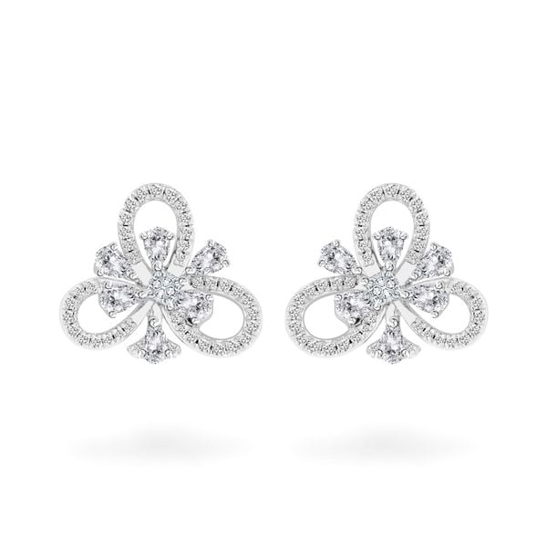 Hoa tai vàng trắng 18K gắn kim cương DOJI AFER000247D2DA1