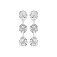 Hoa tai vàng trắng 18K gắn kim cương DOJI AFER000284D2DA1