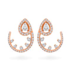 Hoa tai vàng hồng 18K gắn kim cương DOJI AFER000336D3DA1