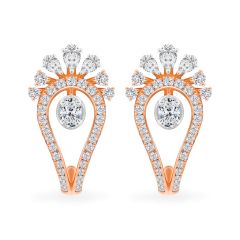 Hoa tai vàng hồng 18K gắn kim cương DOJI AFER000350D3DA1