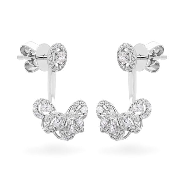 Hoa tai vàng trắng 18K gắn kim cương DOJI AFER000360D2DA1