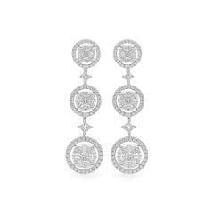 Hoa tai vàng trắng 18K gắn kim cương DOJI AFER000400D2DA1