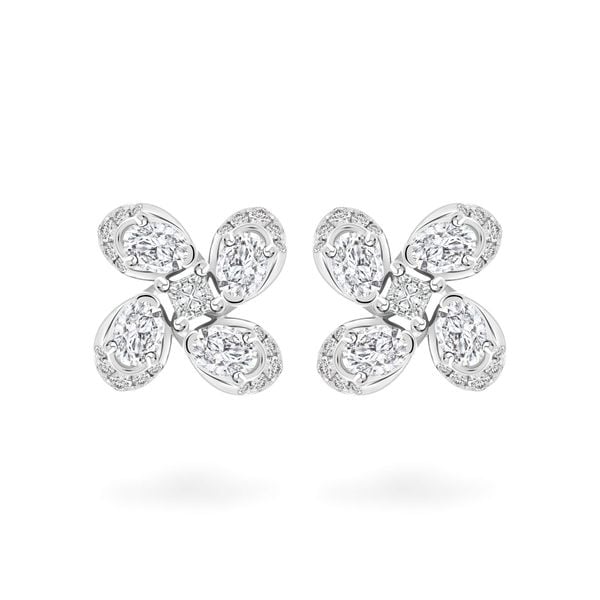 Hoa tai vàng trắng 18K gắn kim cương DOJI AFER000450D2DA1