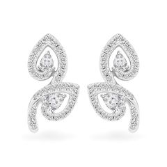 Hoa tai vàng trắng 18K gắn kim cương DOJI AFER000459D2DA1