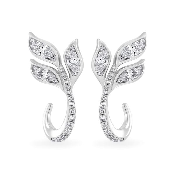 Hoa tai vàng trắng 14K gắn kim cương DOJI AFER000494F2DA1