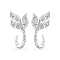 Hoa tai vàng trắng 14K gắn kim cương DOJI AFER000494F2DA1