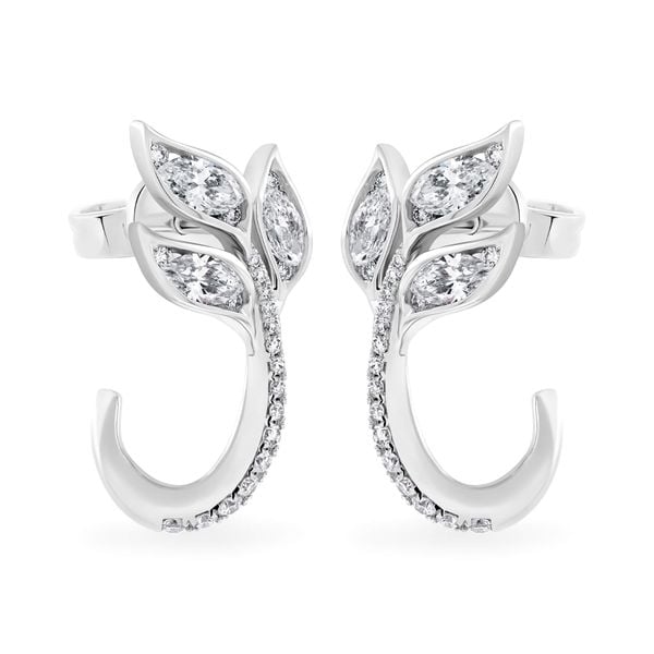 Hoa tai vàng trắng 14K gắn kim cương DOJI AFER000494F2DA1