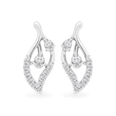 Hoa tai vàng trắng 14K gắn kim cương DOJI AFER000496F2DA1