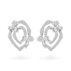 Hoa tai vàng trắng 14K gắn kim cương DOJI AFER000497F2DA1