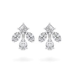 Hoa tai vàng trắng 14K gắn kim cương DOJI AFER000498F2DA1