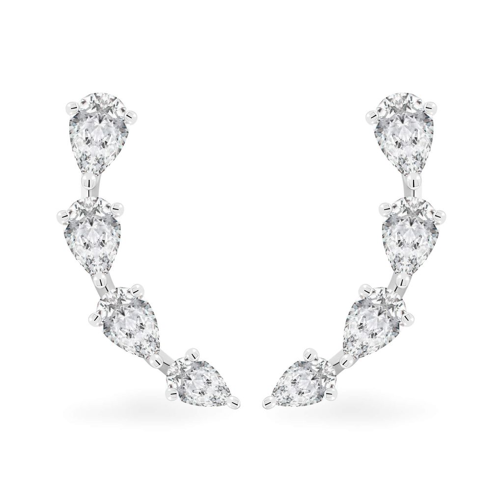 Hoa tai vàng trắng 14K gắn kim cương DOJI AFER000499F2DA1 