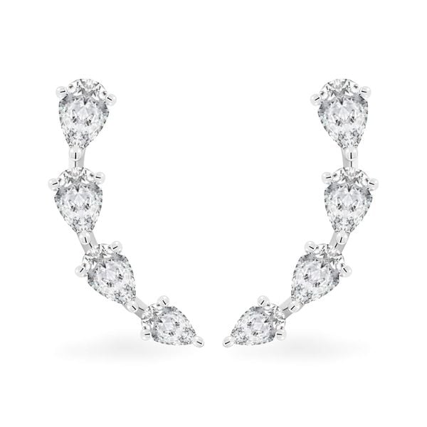 Hoa tai vàng trắng 14K gắn kim cương DOJI AFER000499F2DA1