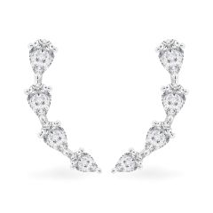 Hoa tai vàng trắng 14K gắn kim cương DOJI AFER000499F2DA1