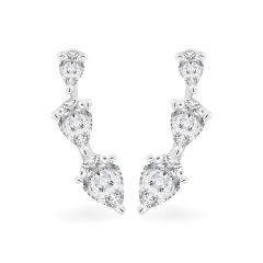 Hoa tai vàng trắng 14K gắn kim cương DOJI AFER000500F2DA1