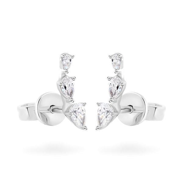 Hoa tai vàng trắng 14K gắn kim cương DOJI AFER000500F2DA1