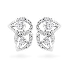 Hoa tai vàng trắng 14K gắn kim cương DOJI AFER000501F2DA1