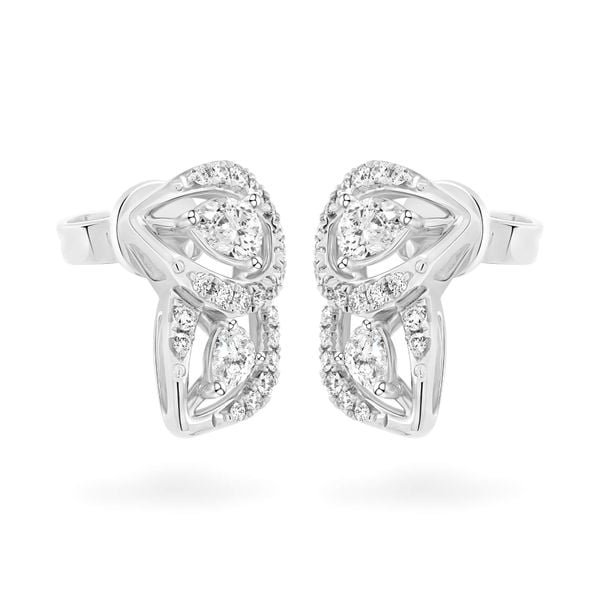 Hoa tai vàng trắng 14K gắn kim cương DOJI AFER000501F2DA1