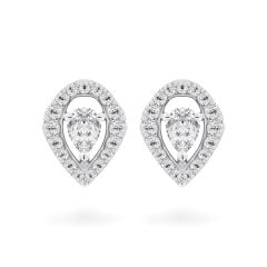 Hoa tai vàng trắng 14K gắn kim cương DOJI AFER000509F2DA1