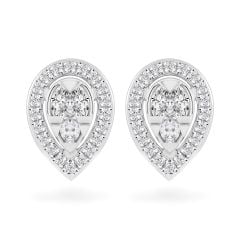 Hoa tai vàng trắng 14K gắn kim cương DOJI AFER000510F2DA1