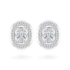Hoa tai vàng trắng 14K gắn kim cương DOJI AFER000511F2DA1